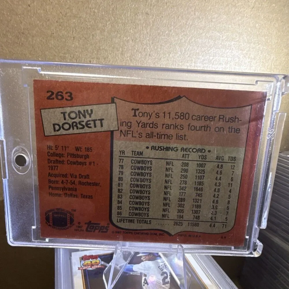 1987 Topps Tony Dorsett Dallas Cowboys